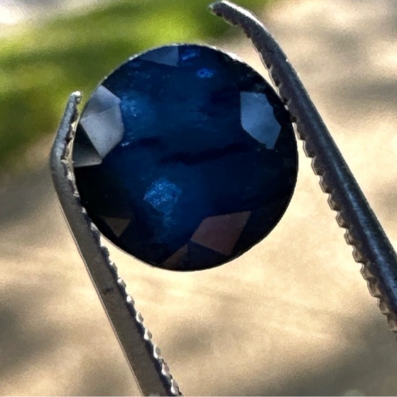 1.09ct Natural Ceylon Blue Sapphire Round Cut - Picture 14 of 17